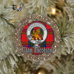 Nicolson Celtic Circle Plaid Ornament Gift. Christmas Tree Ornament Tartan Ornament Great Christmas Ornaments Gift