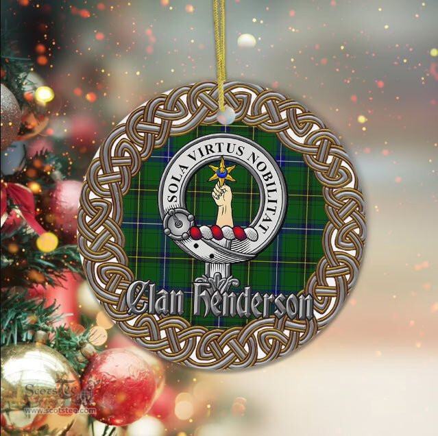 Henderson Celtic Circle Plaid Ornament Gift. Christmas Tree Ornament Tartan Ornament Great Christmas Ornaments Gift