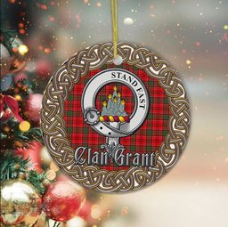 Grant Celtic Circle Plaid Ornament Gift. Christmas Tree Ornament Tartan Ornament Great Christmas Ornaments Gift