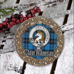 Ramsay Celtic Circle Plaid Ornament Gift. Christmas Tree Ornament Tartan Ornament Great Christmas Ornaments Gift