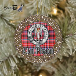 Preston Celtic Circle Plaid Ornament Gift. Christmas Tree Ornament Tartan Ornament Great Christmas Ornaments Gift