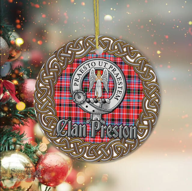 Preston Celtic Circle Plaid Ornament Gift. Christmas Tree Ornament Tartan Ornament Great Christmas Ornaments Gift