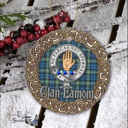 Lamont Celtic Circle Plaid Ornament Gift. Christmas Tree Ornament Tartan Ornament Great Christmas Ornaments Gift