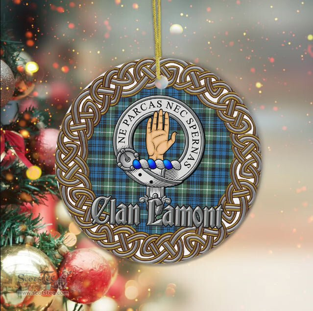 Lamont Celtic Circle Plaid Ornament Gift. Christmas Tree Ornament Tartan Ornament Great Christmas Ornaments Gift
