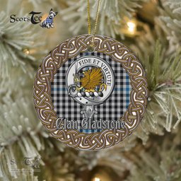 Gladstone Celtic Circle Plaid Ornament Gift. Christmas Tree Ornament Tartan Ornament Great Christmas Ornaments Gift