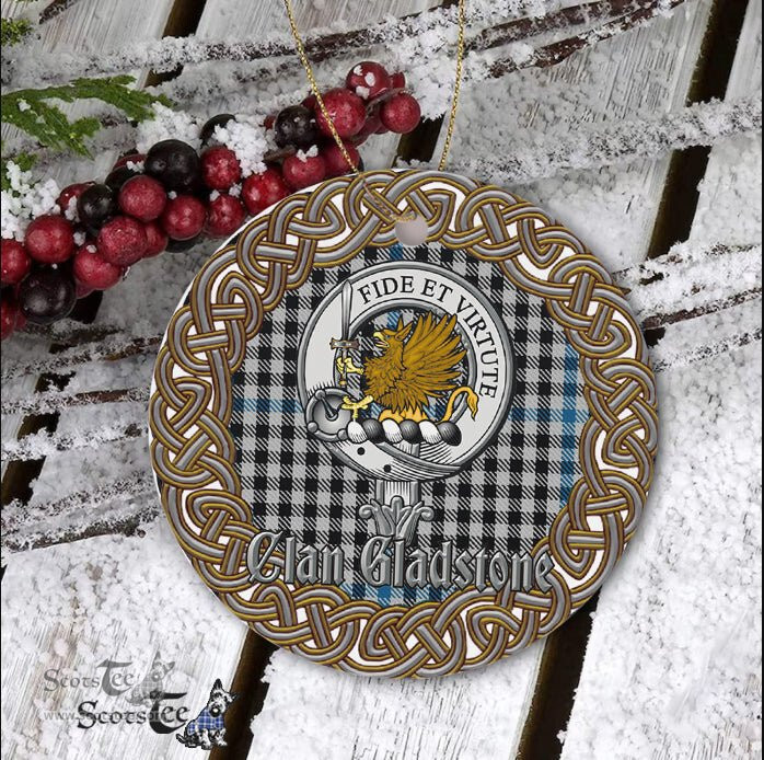 Gladstone Celtic Circle Plaid Ornament Gift. Christmas Tree Ornament Tartan Ornament Great Christmas Ornaments Gift