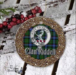 Riddell Hunting Celtic Circle Plaid Ornament Gift. Christmas Tree Ornament Tartan Ornament Great Christmas Ornaments Gift