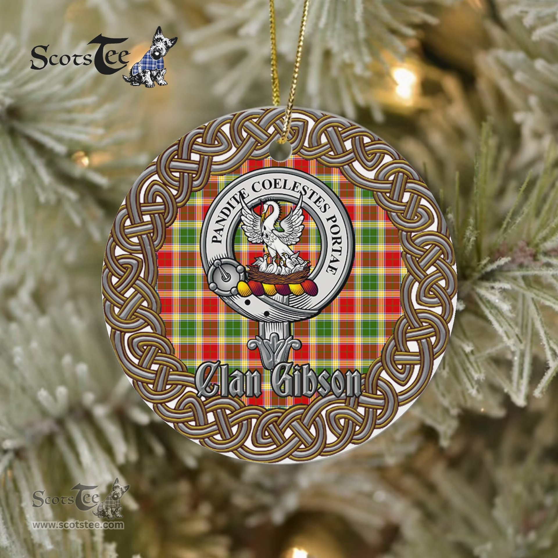 Gibson Celtic Circle Plaid Ornament Gift. Christmas Tree Ornament Tartan Ornament Great Christmas Ornaments Gift