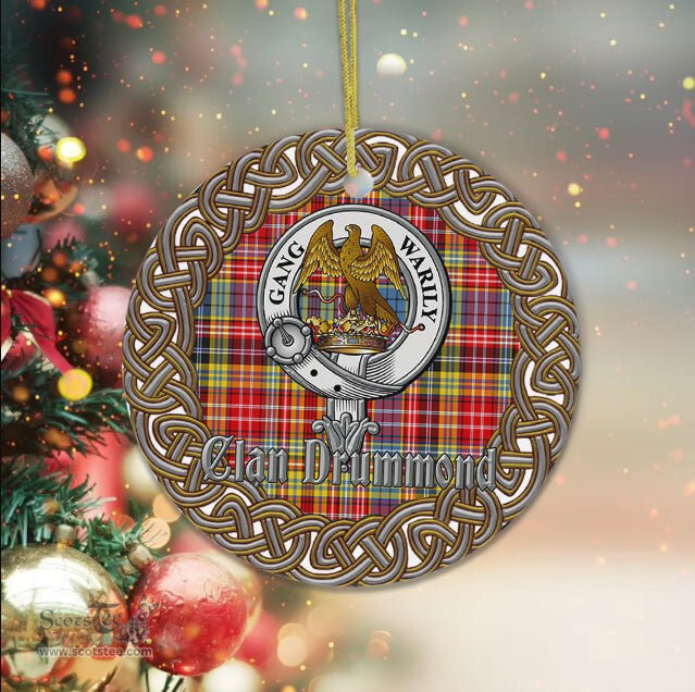 Drummond Celtic Circle Plaid Ornament Gift. Christmas Tree Ornament Tartan Ornament Great Christmas Ornaments Gift