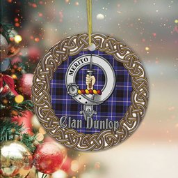Dunlop Celtic Circle Plaid Ornament Gift. Christmas Tree Ornament Tartan Ornament Great Christmas Ornaments Gift
