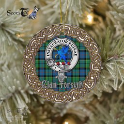 Forsyth Celtic Circle Plaid Ornament Gift. Christmas Tree Ornament Tartan Ornament Great Christmas Ornaments Gift