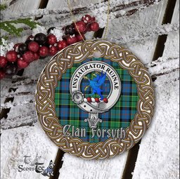 Forsyth Celtic Circle Plaid Ornament Gift. Christmas Tree Ornament Tartan Ornament Great Christmas Ornaments Gift