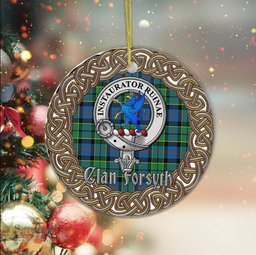 Forsyth Celtic Circle Plaid Ornament Gift. Christmas Tree Ornament Tartan Ornament Great Christmas Ornaments Gift