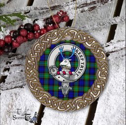 Sempill Celtic Circle Plaid Ornament Gift. Christmas Tree Ornament Tartan Ornament Great Christmas Ornaments Gift