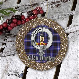 Dunlop Celtic Circle Plaid Ornament Gift. Christmas Tree Ornament Tartan Ornament Great Christmas Ornaments Gift