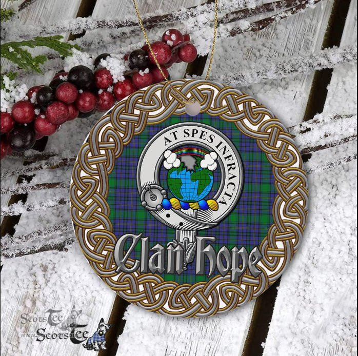 Hope Celtic Circle Plaid Ornament Gift. Christmas Tree Ornament Tartan Ornament Great Christmas Ornaments Gift