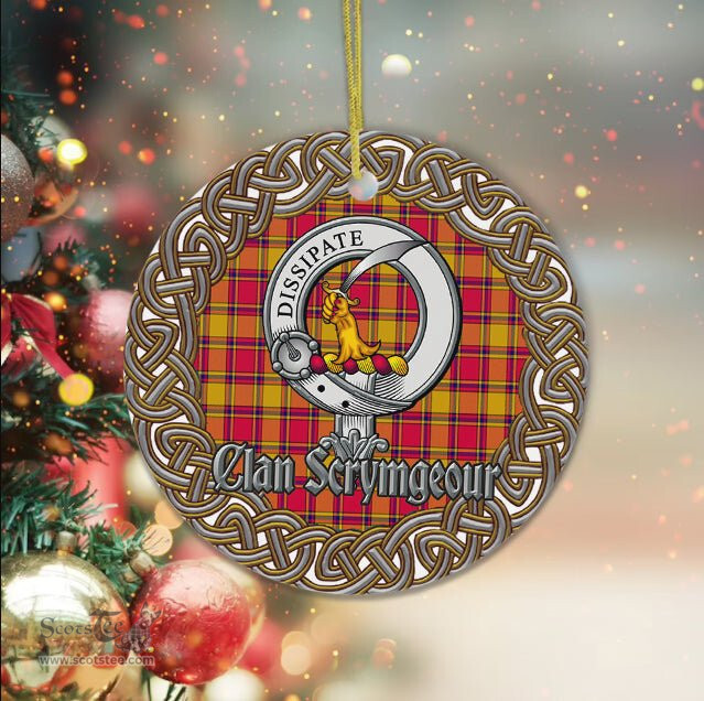 Scrymgeour Celtic Circle Plaid Ornament Gift. Christmas Tree Ornament Tartan Ornament Great Christmas Ornaments Gift