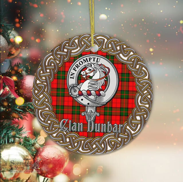 Dunbar Celtic Circle Plaid Ornament Gift. Christmas Tree Ornament Tartan Ornament Great Christmas Ornaments Gift