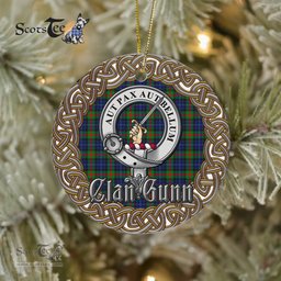 Gunn Celtic Circle Plaid Ornament Gift. Christmas Tree Ornament Tartan Ornament Great Christmas Ornaments Gift