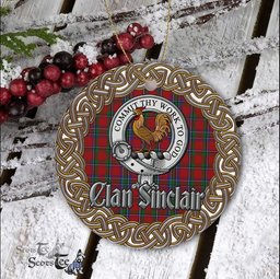 Sinclair Celtic Circle Plaid Ornament Gift. Christmas Tree Ornament Tartan Ornament Great Christmas Ornaments GiftSinclair Celtic Circle