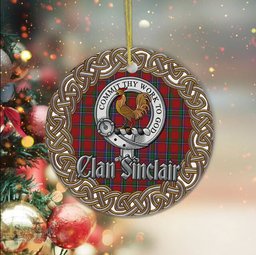 Sinclair Celtic Circle Plaid Ornament Gift. Christmas Tree Ornament Tartan Ornament Great Christmas Ornaments GiftSinclair Celtic Circle