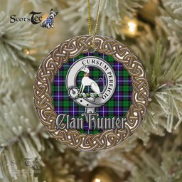 Hunter Celtic Circle Plaid Ornament Gift. Christmas Tree Ornament Tartan Ornament Great Christmas Ornaments Gift