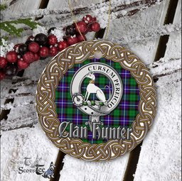 Hunter Celtic Circle Plaid Ornament Gift. Christmas Tree Ornament Tartan Ornament Great Christmas Ornaments Gift