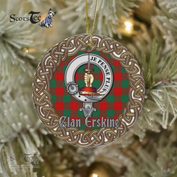 Erskine Celtic Circle Plaid Ornament Gift. Christmas Tree Ornament Tartan Ornament Great Christmas Ornaments Gift