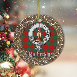 Erskine Celtic Circle Plaid Ornament Gift. Christmas Tree Ornament Tartan Ornament Great Christmas Ornaments Gift