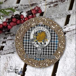 Gladstone Celtic Circle Plaid Ornament Gift. Christmas Tree Ornament Tartan Ornament Great Christmas Ornaments Gift