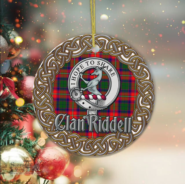 Riddell Celtic Circle Plaid Ornament Gift. Christmas Tree Ornament Tartan Ornament Great Christmas Ornaments Gift