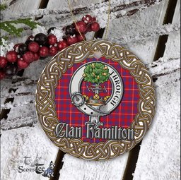 Hamilton Christmas Ornament Hamilton Celtic Circle Plaid Ornament Gift. Christmas Tree Ornament Tartan Ornament Great Christmas Ornaments Gift
