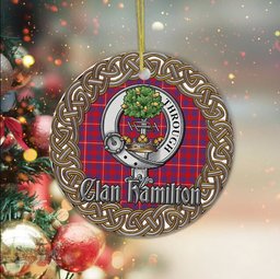 Hamilton Christmas Ornament Hamilton Celtic Circle Plaid Ornament Gift. Christmas Tree Ornament Tartan Ornament Great Christmas Ornaments Gift