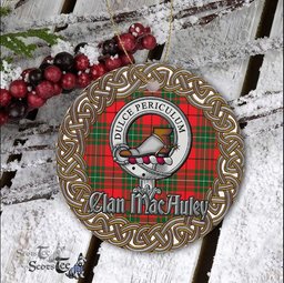 MacAulay Celtic Circle Plaid Ornament Gift. Christmas Tree Ornament Tartan Ornament Great Christmas Ornaments Gift