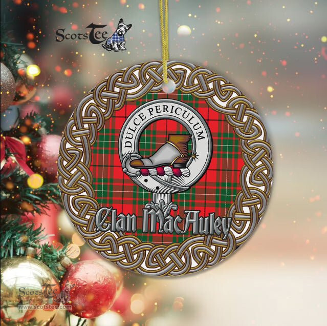 MacAulay Celtic Circle Plaid Ornament Gift. Christmas Tree Ornament Tartan Ornament Great Christmas Ornaments Gift