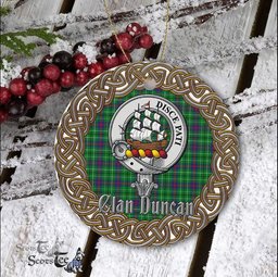 Duncan Celtic Circle Plaid Ornament Gift. Christmas Tree Ornament Tartan Ornament Great Christmas Ornaments Gift