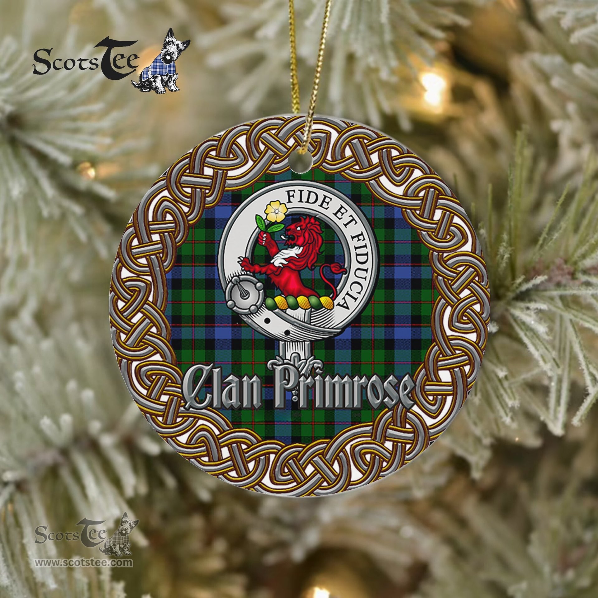 Clan Primrose Ornaments Primrose Celtic Circle Plaid Ornament Gift. Christmas Tree Ornament Tartan Ornament Great Christmas Ornaments Gift