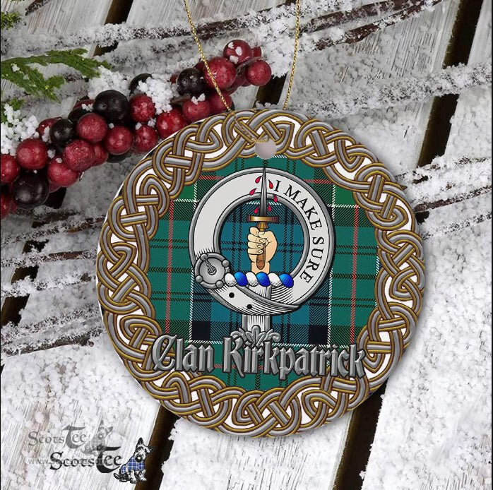 Kirkpatrick Celtic Circle Plaid Ornament Gift. Christmas Tree Ornament Tartan Ornament Great Christmas Ornaments Gift