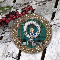 Kirkpatrick Celtic Circle Plaid Ornament Gift. Christmas Tree Ornament Tartan Ornament Great Christmas Ornaments Gift