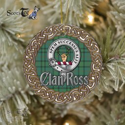 Ross Celtic Circle Plaid Ornament Gift. Christmas Tree Ornament Tartan Ornament Great Christmas Ornaments Gift
