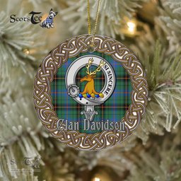 Davidson Celtic Circle Plaid Ornament Gift. Christmas Tree Ornament Tartan Ornament Great Christmas Ornaments Gift