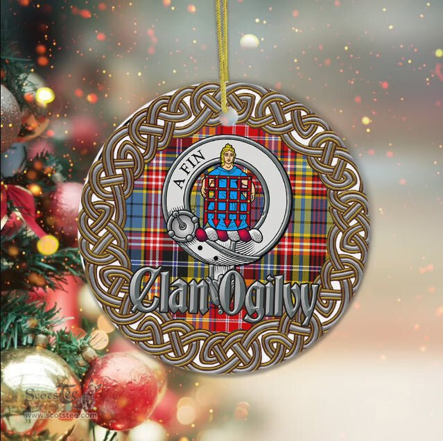 Ogilvie Celtic Circle Plaid Ornament Gift. Christmas Tree Ornament Tartan Ornament Great Christmas Ornaments Gift
