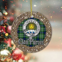 Purves Celtic Circle Plaid Ornament Gift. Christmas Tree Ornament Tartan Ornament Great Christmas Ornaments Gift