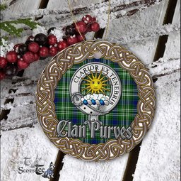 Purves Celtic Circle Plaid Ornament Gift. Christmas Tree Ornament Tartan Ornament Great Christmas Ornaments Gift