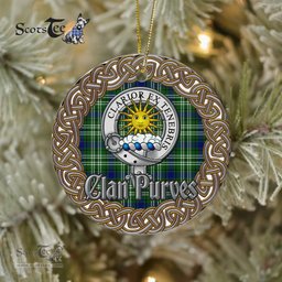 Purves Celtic Circle Plaid Ornament Gift. Christmas Tree Ornament Tartan Ornament Great Christmas Ornaments Gift
