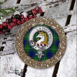 Oliphant Celtic Circle Plaid Ornament Gift. Christmas Tree Ornament Tartan Ornament Great Christmas Ornaments Gift