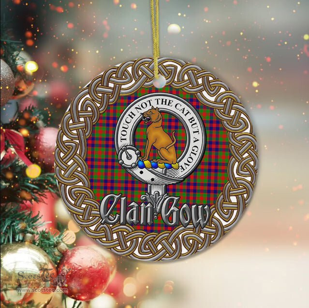 Gow Celtic Circle Plaid Ornament Gift. Christmas Tree Ornament Tartan Ornament Great Christmas Ornaments Gift