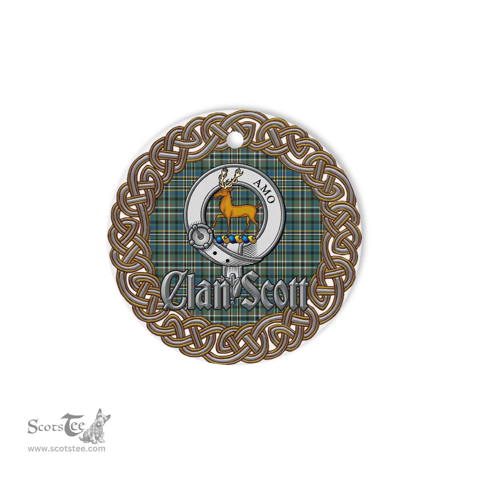 Scott Celtic Circle Plaid Ornament Gift. Christmas Tree Ornament Tartan Ornament Great Christmas Ornaments Gift