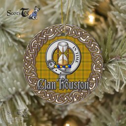 Houston Celtic Circle Plaid Ornament Gift. Christmas Tree Ornament Tartan Ornament Great Christmas Ornaments Gift