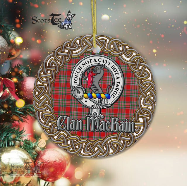 MacBain Celtic Circle Plaid Ornament Gift. Christmas Tree Ornament Tartan Ornament Great Christmas Ornaments Gift